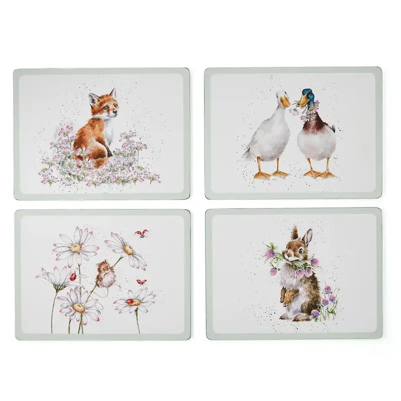 Royal Worcester Wrendale Wildflowers Collection – Set Of Four Large Placemats 1