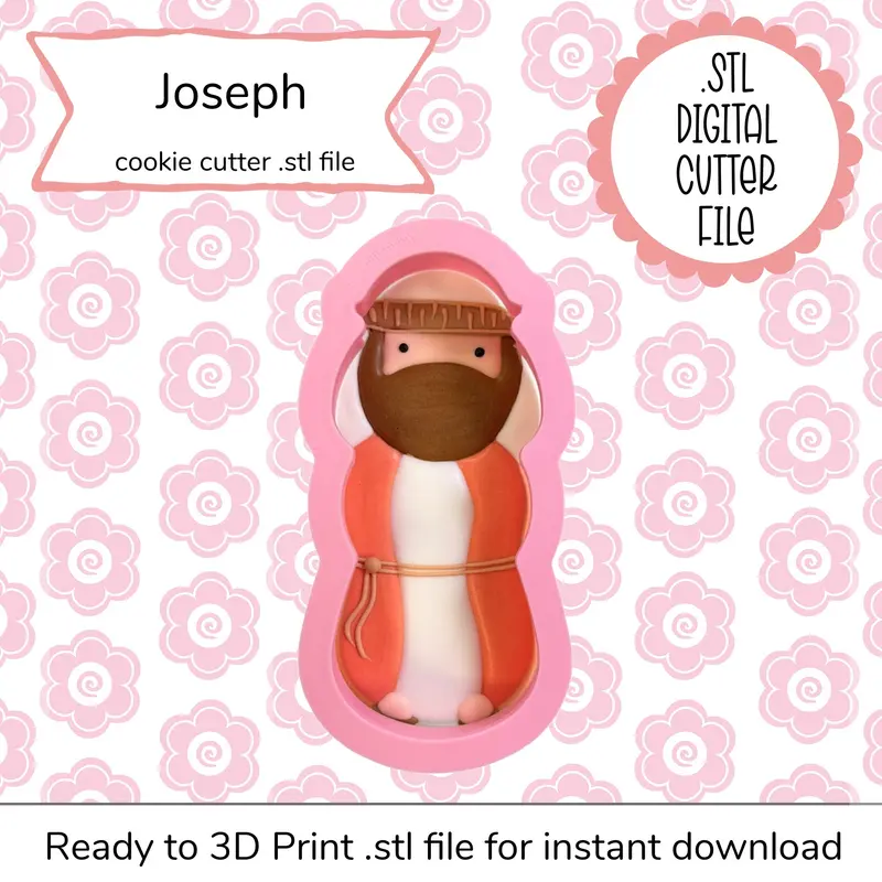 Saint Joseph Cookie Cutter Stl – Nativity-Inspired 3D Digital File 1