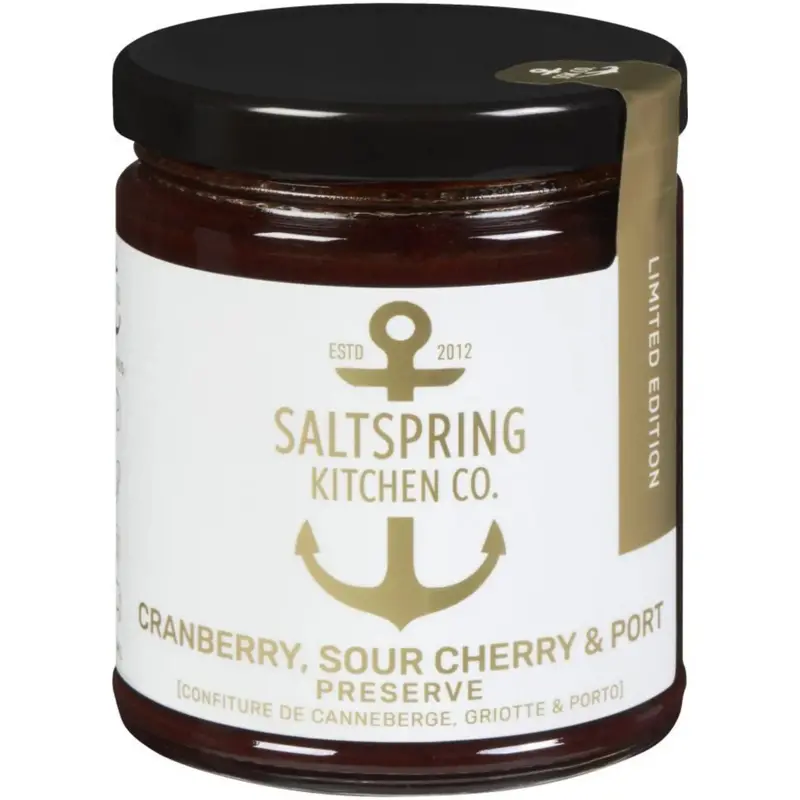 Saltspring Kitchen Co. Cranberry Sour Cherry Port Preserve – 125Ml Gourmet Spread 1