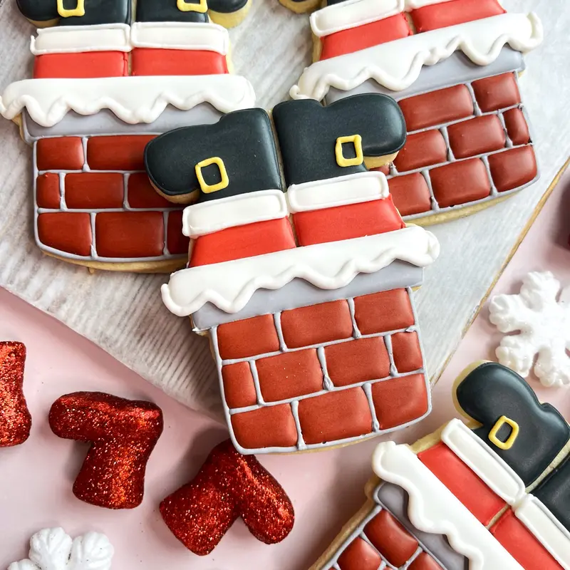 Santa Climbing Down Chimney Cookie Cutter 1