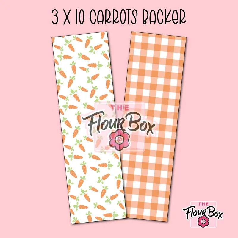 Scattered Carrots Cookie Box Backer – 3" X 10" Long Card (25-Pack) 1