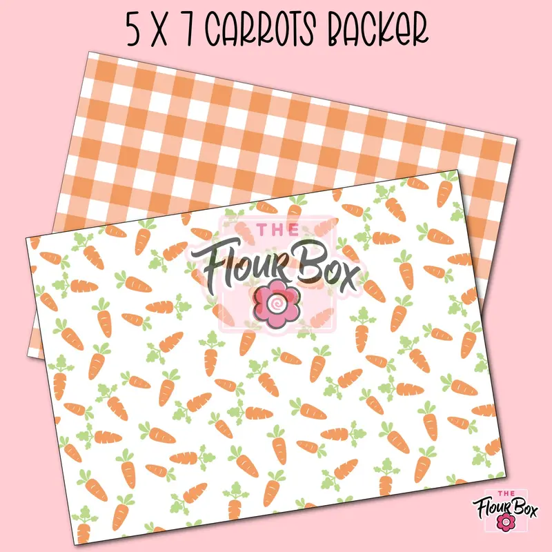 Scattered Carrots Cookie Box Backer – 5" X 7" Rectangular Card (25-Pack) 1
