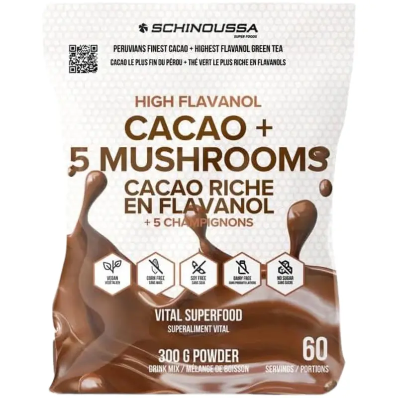 Schinoussa High-Flavanol Cacao With Adaptogenic Mushroom Blend – 300 G 1