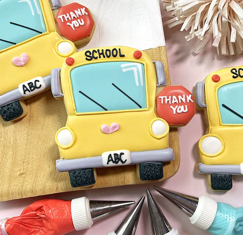 School Bus & Stop Sign Cookie Cutter 1