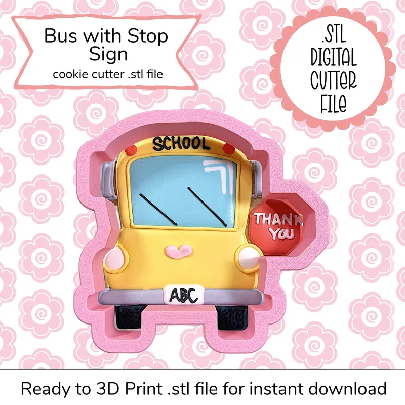 School Bus With Stop Sign Svg Stl Digital Cutting File 1