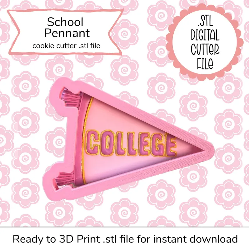 School Pennant Svg Stl Digital Cutting File For Cricut Silhouette 1