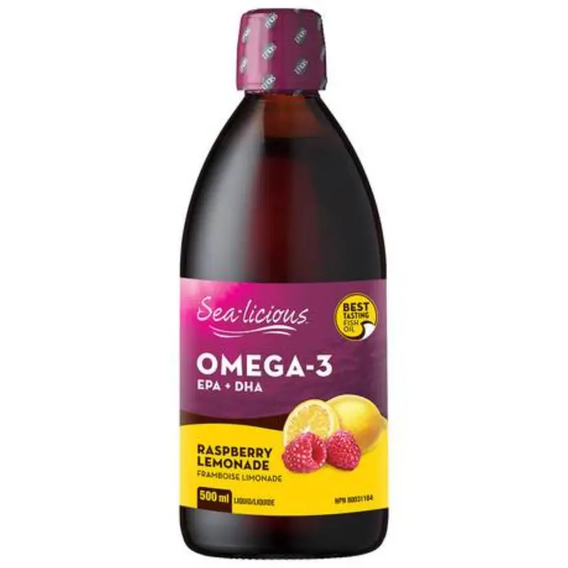 Sealicious Omega-3 Epa & Dha Drink — Raspberry Lemonade Flavor (500 Ml) 1