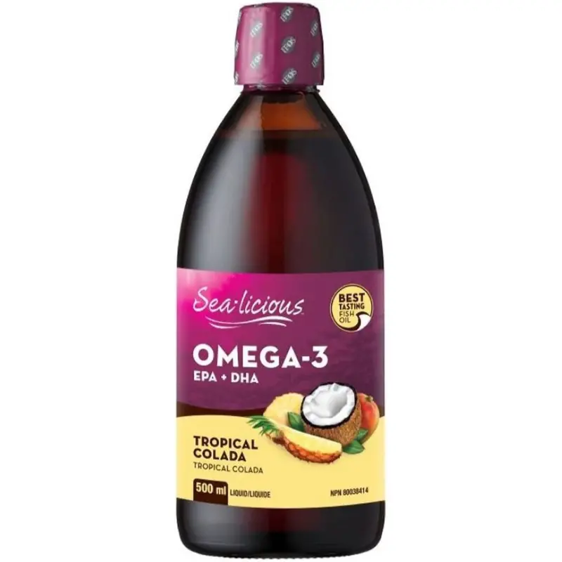 Sealicious Omega-3 Epa & Dha Drink — Tropical Colada Flavor (500 Ml) 1