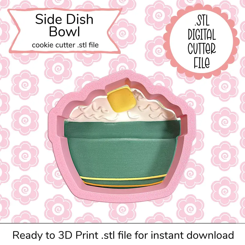 Side Dish Bowl-Shaped Cookie Cutter Stl File 1