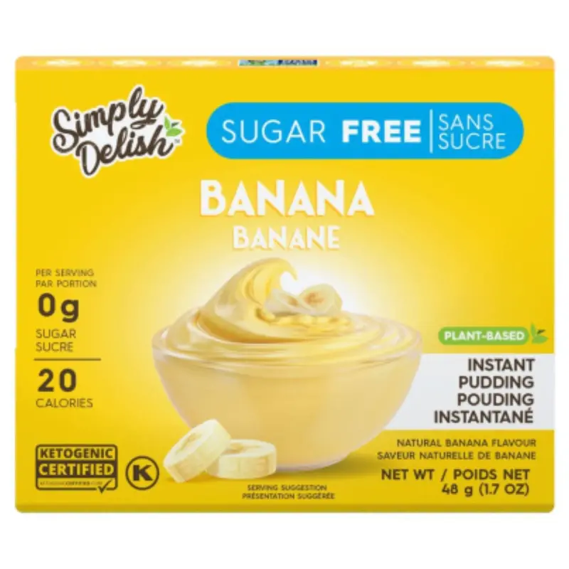 Simply Delish Sugar-Free Instant Banana Pudding Mix – 48 G Dairy-Free Dessert Option 1
