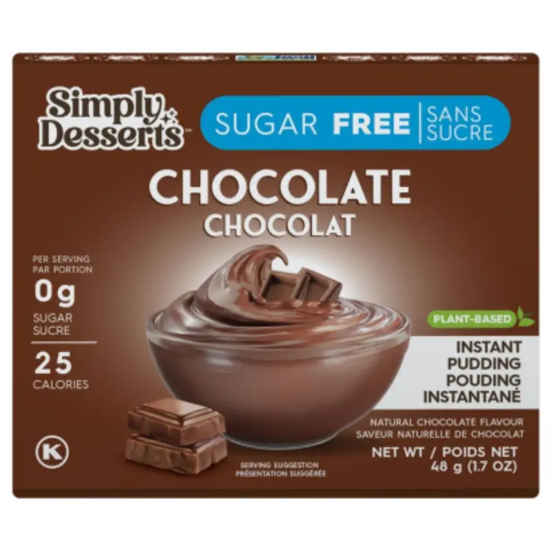 Simply Delish Sugar-Free Instant Chocolate Pudding Mix – 48 G Low-Carb Treat 1