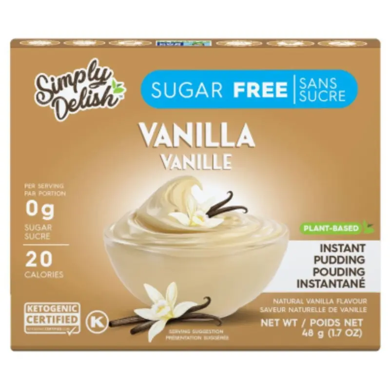 Simply Delish Sugar-Free Instant Vanilla Pudding Mix – 48 G Keto-Friendly Dessert 1