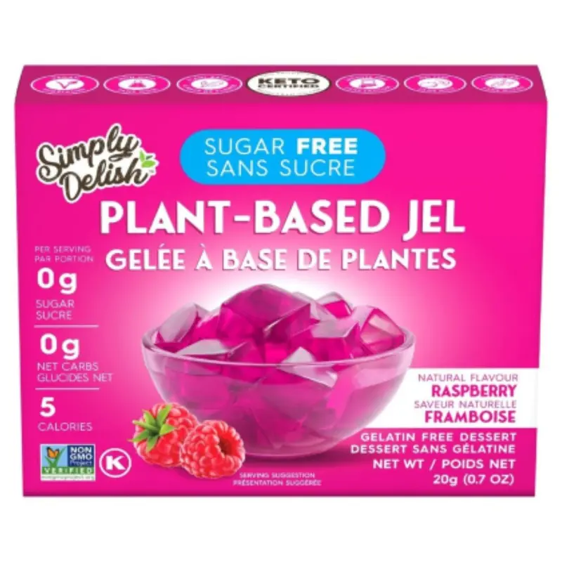 Simply Delish Sugar-Free Raspberry Jel Dessert – 20 G Vibrant, Zero-Sugar Gelatin Treat 1