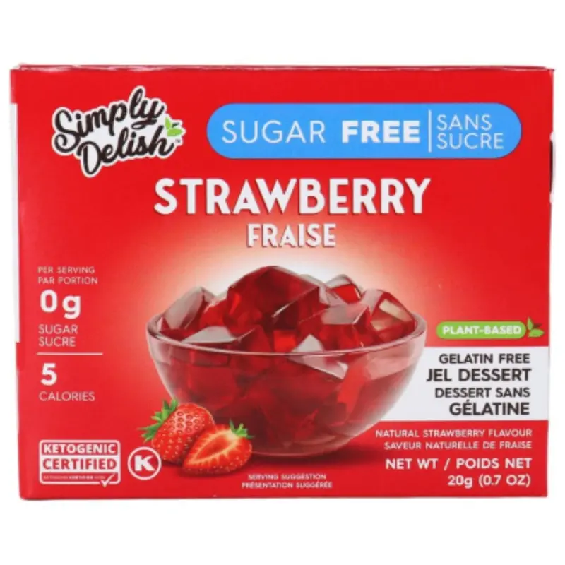 Simply Delish Sugar-Free Strawberry Jel Dessert – 20 G Low-Calorie Gelatin Snack 1