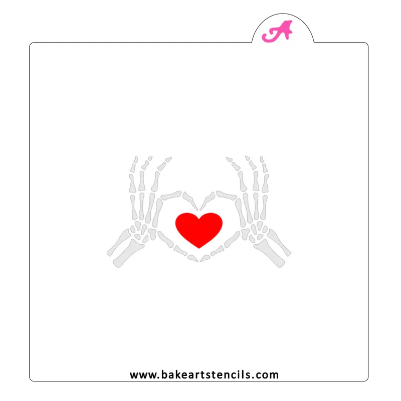 Skeleton Heart Design Baking Stencil For Cookies And Cakes 1