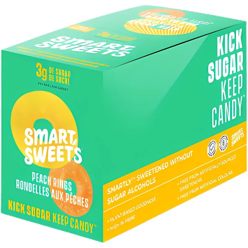 Smart Sweets Peach Rings — Low-Sugar Gummy Candy (50 G, Single Pack) 1
