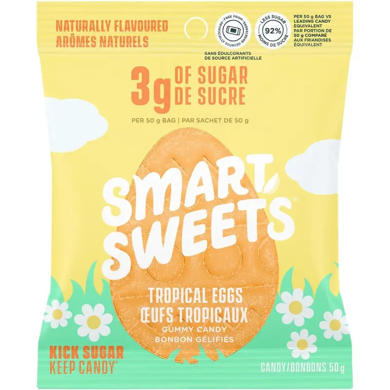 Smart Sweets Tropical Egg Gummies – Low-Sugar Candy, 50G 1