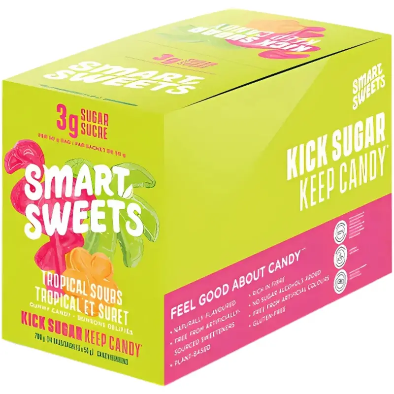 Smart Sweets Tropical Sour Gummies – Low-Sugar Candy, 12 × 50G Case 1