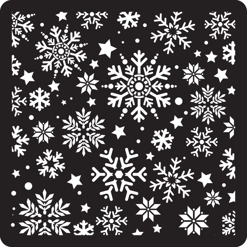 Snowflake Design Flour Box Stencil For Baking And Decorating 1