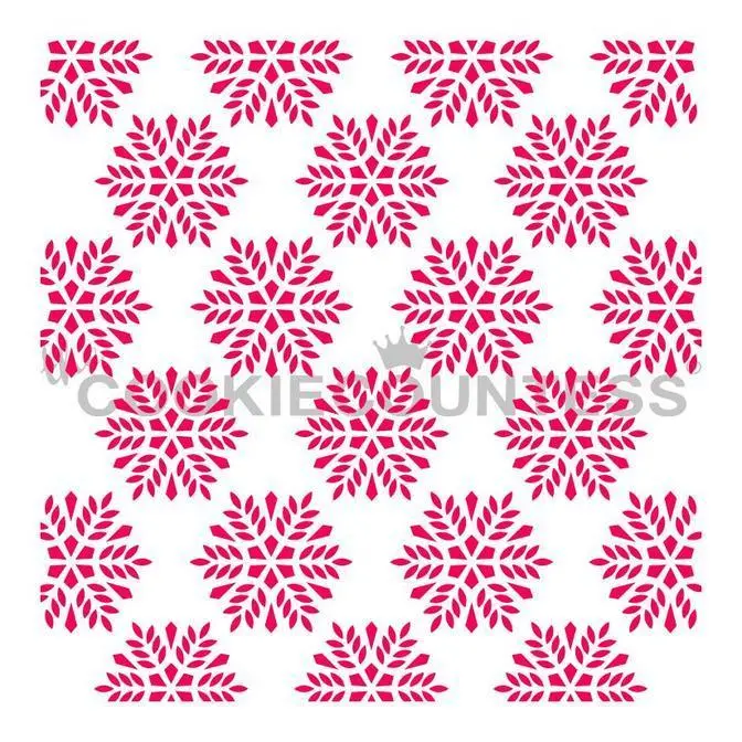 Snowflake Pattern Background Stencil – Precision-Cut For Detailed Cookie Designs 1