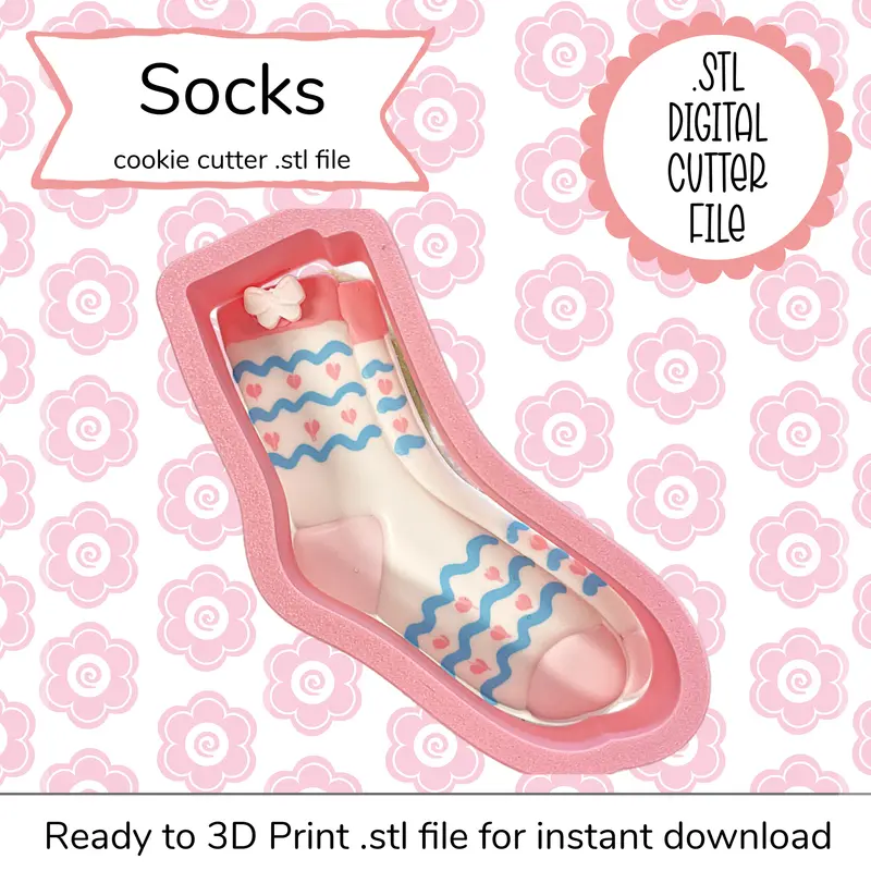 Sock-Shaped Cookie Cutter Stl – Fun Printable 3D Design 1