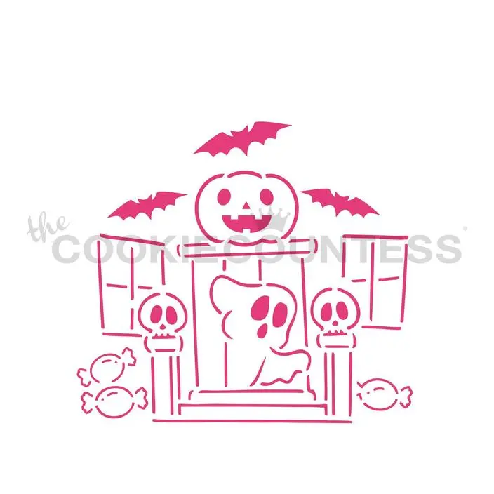 Spooky Shack Themed 4-Piece Diy Stencil Kit 1