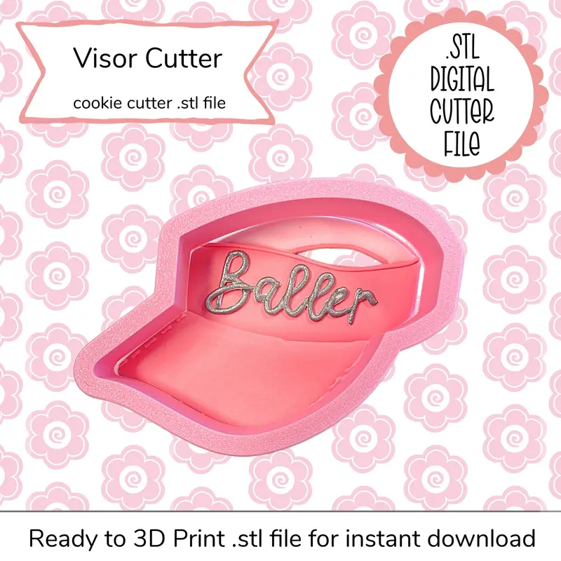 Sporty Visor-Shaped Cookie Cutter – Stl Download 1
