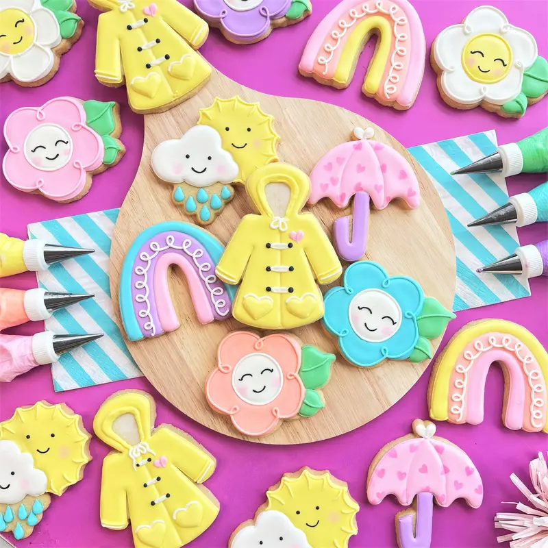 Spring Showers Cookie Cutter Bundle – Raindrops, Boots & Blooms 1
