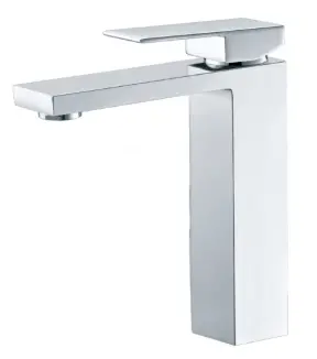 Square Chrome High-Rise Basin Mixer Tap 1