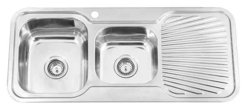 Stainless Steel 1.75-Bowl Kitchen Sink – Smooth Curved Edges – 1080Mm Width – Left-Hand Primary Bowl 1