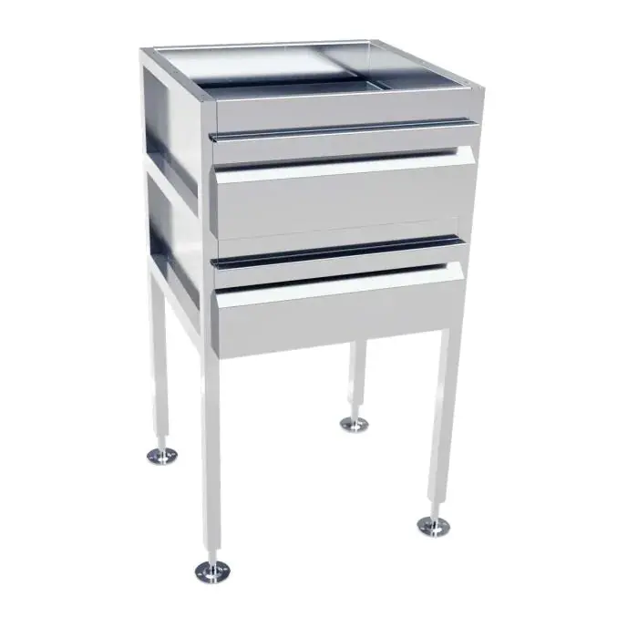 Stainless Steel Freestanding 2-Drawer Cabinet - Ab-2Draw 1