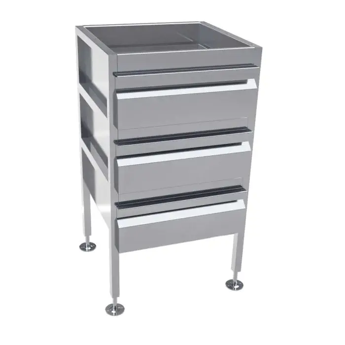 Stainless Steel Freestanding 3-Drawer Cabinet - Ab-3Draw 1