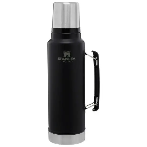 Stanley Classic Matte Black Vacuum Flask – 1L Durable Thermal Bottle (Final Stock) 1
