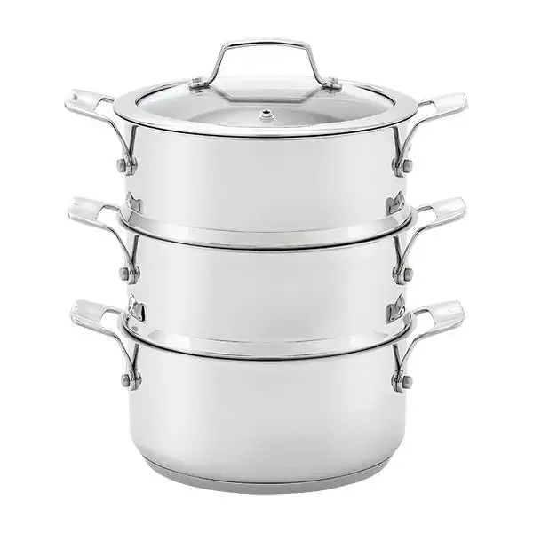 Stellar Premium 3-Tier Stainless Steel Steamer Set – 18Cm Stackable Kitchen Steamer (Stm02) 1