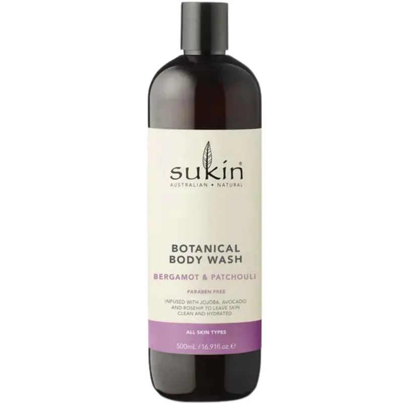 Sukin Botanical Body Wash – Bergamot & Patchouli Blend, 500 Ml Calming Cleanser 1