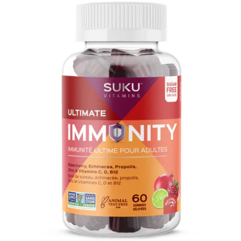 Suku Immunity Gummies – Vitamin C, Zinc & Elderberry Blend, 60 Count 1