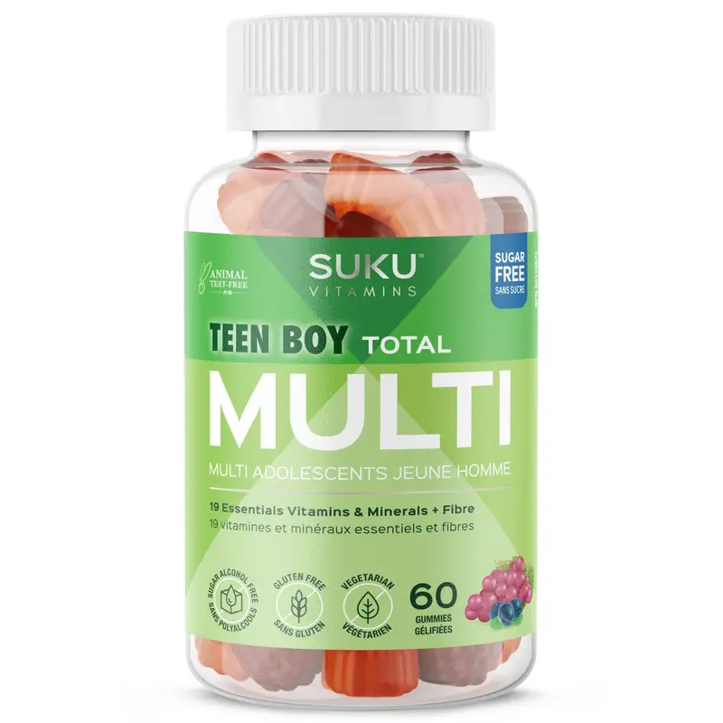 Suku Teen Boy Multivitamin Gummies – Growth & Vitality Formula, 60 Count 1