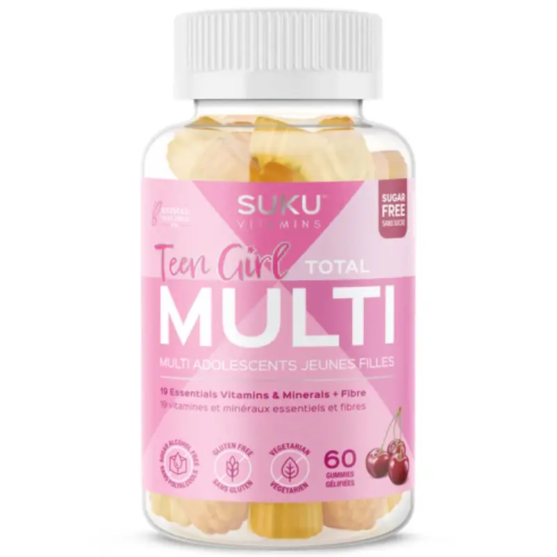 Suku Teen Girl Multivitamin Gummies – Hormonal & Immune Support, 60 Count 1