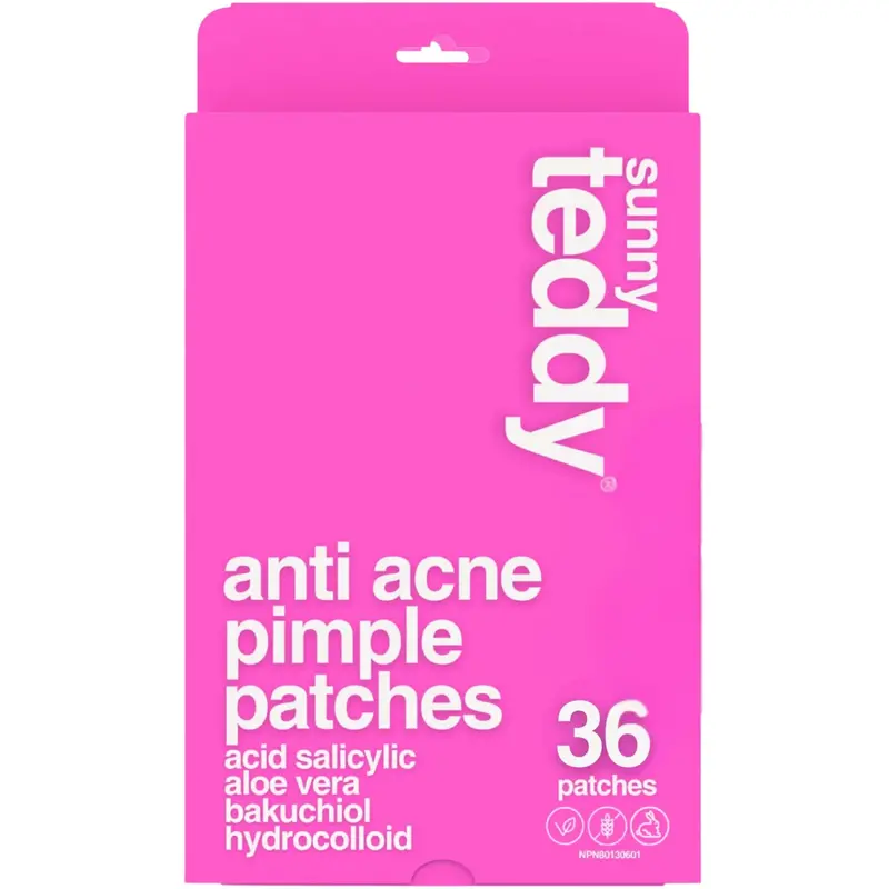 Sunny Teddy Clear Acne Patches – Discreet Circle Shape, 36 Count 1