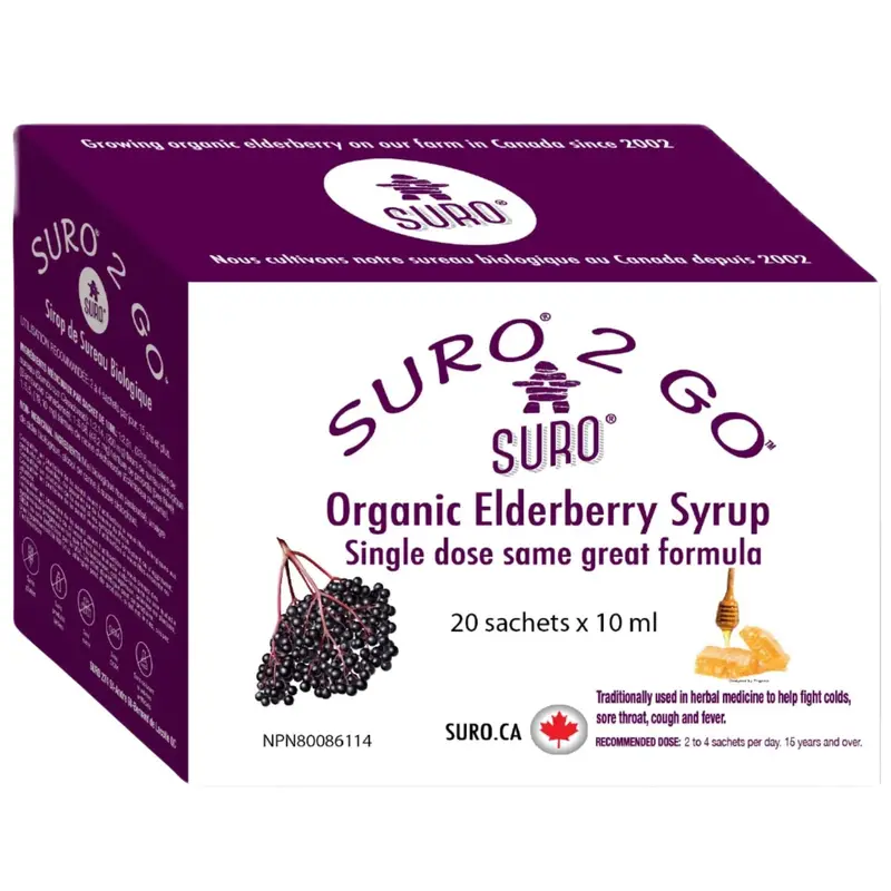 Suro Organic Elderberry Syrup On-The-Go Sachets (20 × 10Ml) 1
