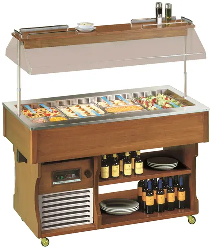 Tecfrigo Isola Vt 6M Salad Bar With Dark Walnut Trim 1