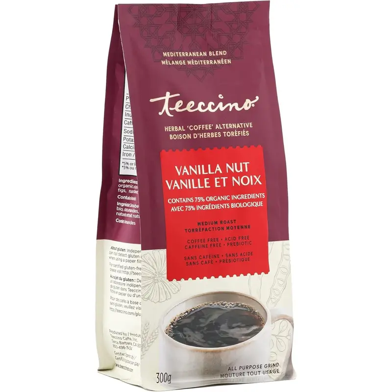 Teeccino Vanilla Nut Chicory Herbal Coffee – Sweet & Creamy Caffeine-Free Alternative (300G) 1