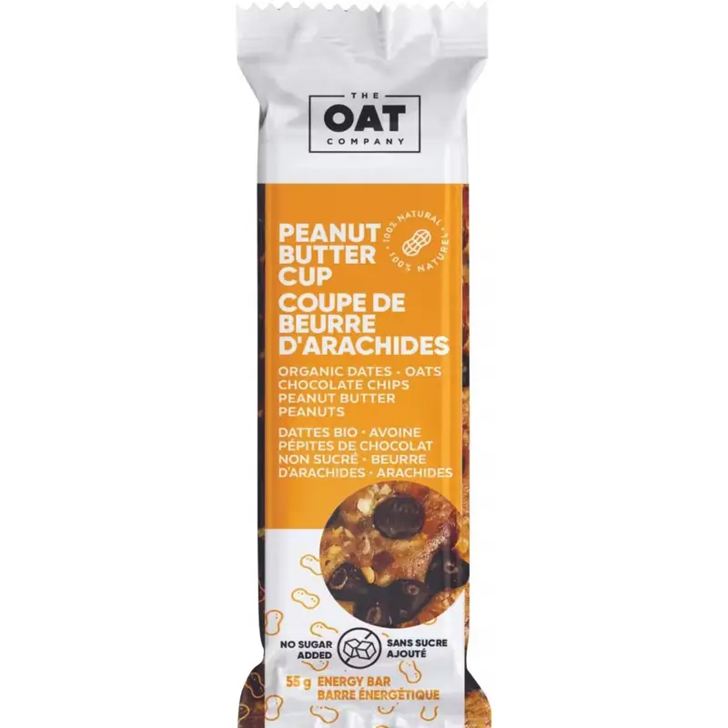 The Oat Co. Peanut Butter Cup Energy Bar – 55G Individual Portion 1