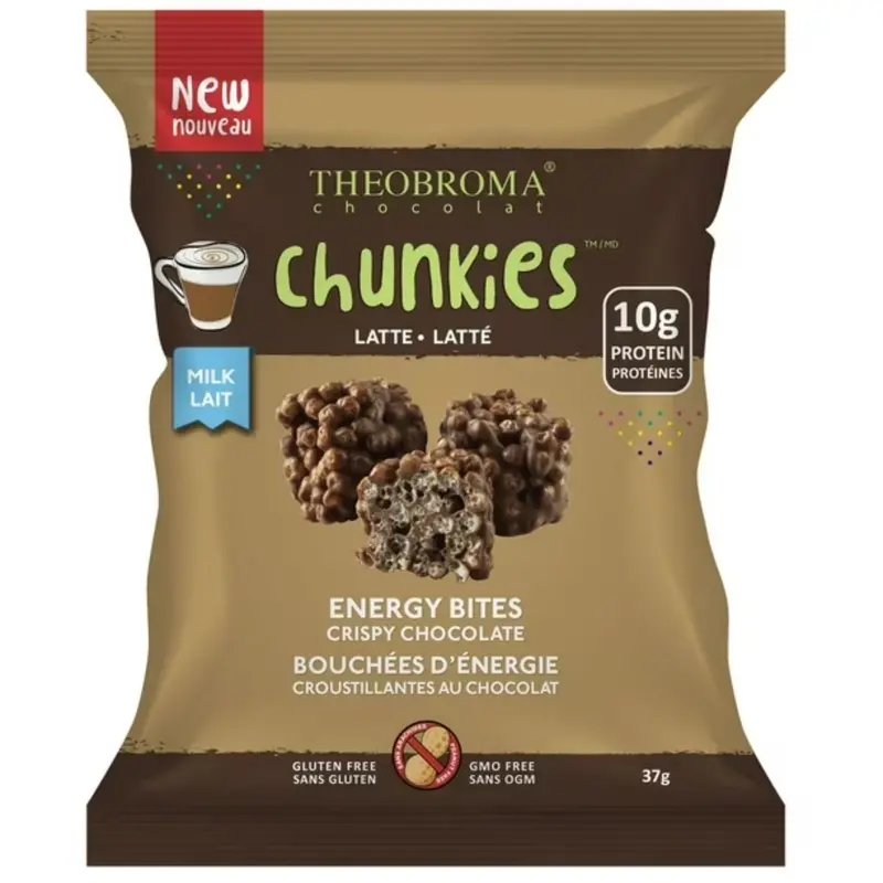 Theobroma 38% Milk Latte Chocolate Energy Bites – Crispy Chunkies (37G) 1