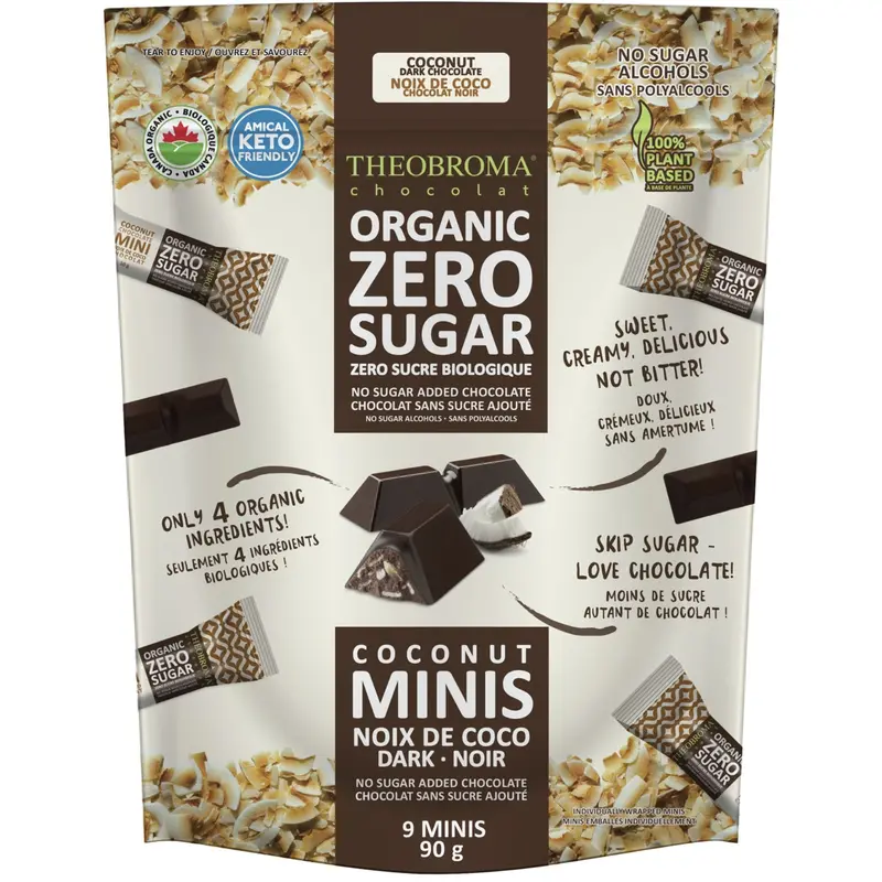 Theobroma Organic Sugar-Free Dark Chocolate Coconut Minis (90G) 1