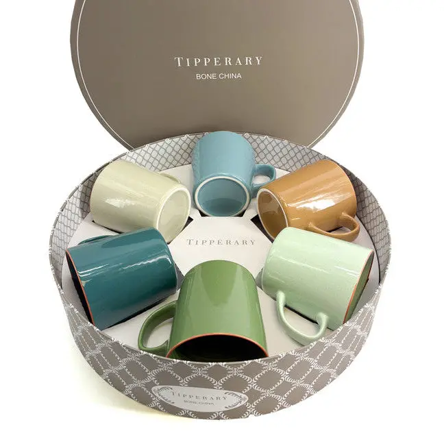 Tipperary Crystal Artisan Mug Collection – Set Of 6 Premium Ceramic Cups 1