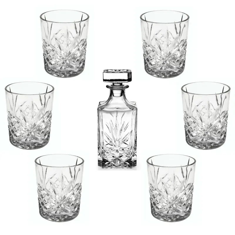 Tipperary Crystal Belvedere Whiskey Decanter Set – Includes Six Matching Crystal Glasses 1