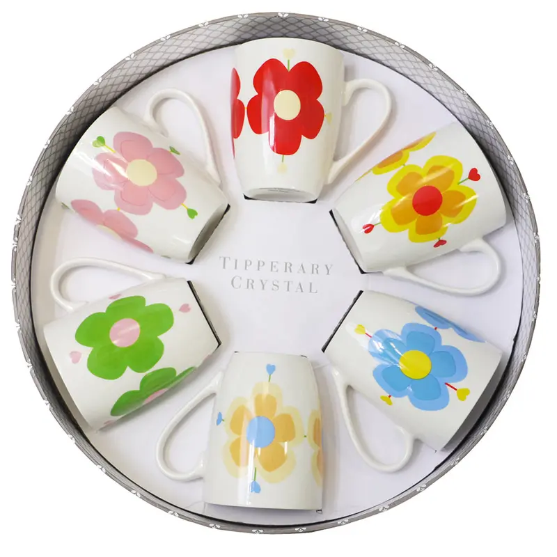 Tipperary Crystal Heart Flowers Mug Set – 6 Pieces 1