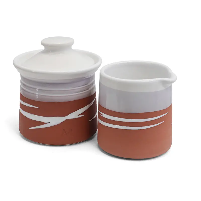 Tipperary Paul Maloney Terracotta Cream & Sugar Set – Handcrafted Ceramic Duo 1