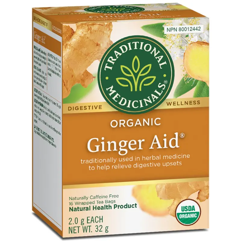 Traditional Medicinals Ginger Aid Digestive Herbal Tea – 16 Organic Sachets 1